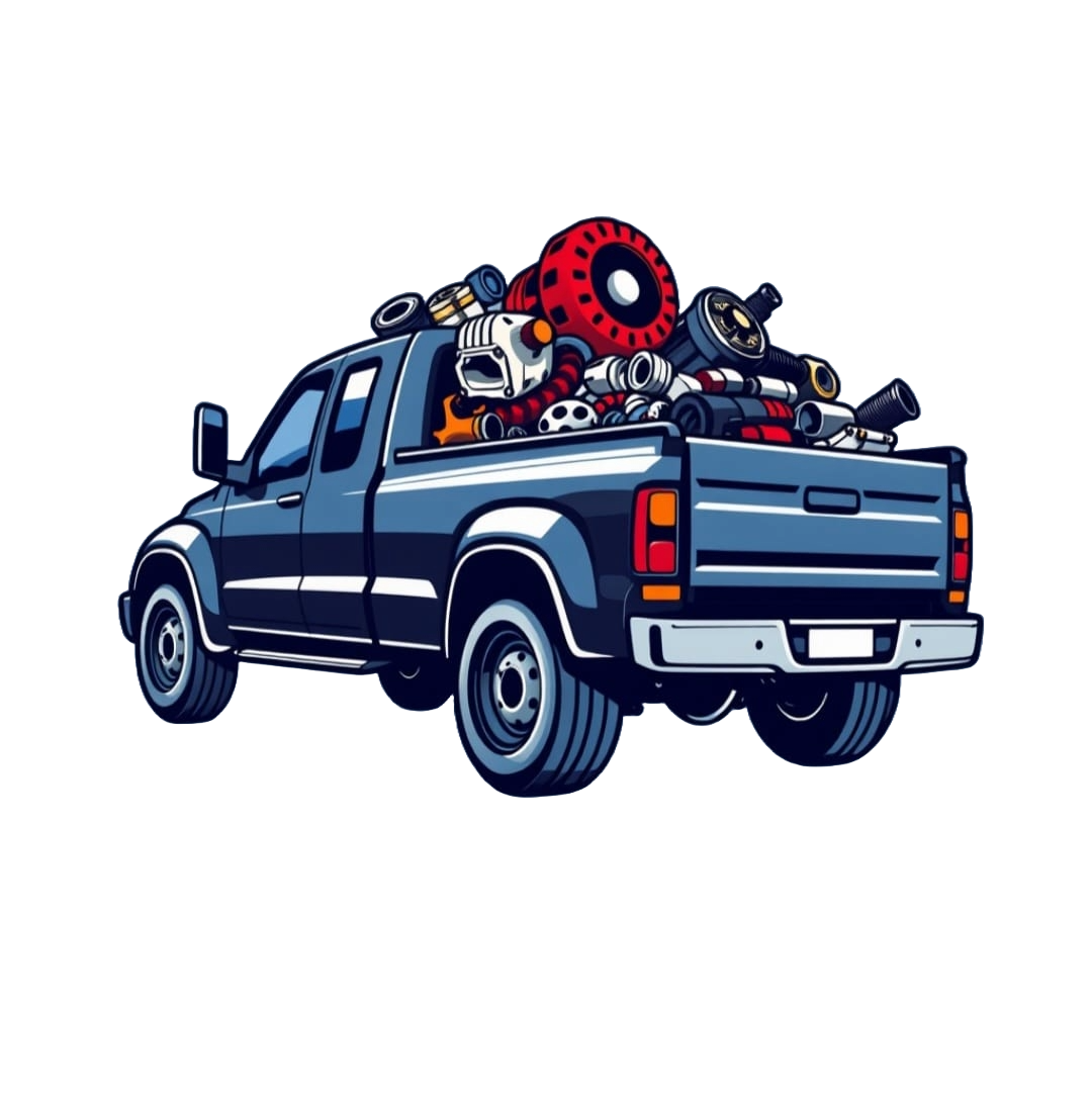 Truck with parts